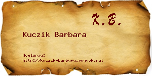 Kuczik Barbara névjegykártya