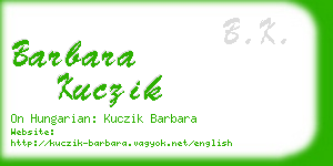 barbara kuczik business card